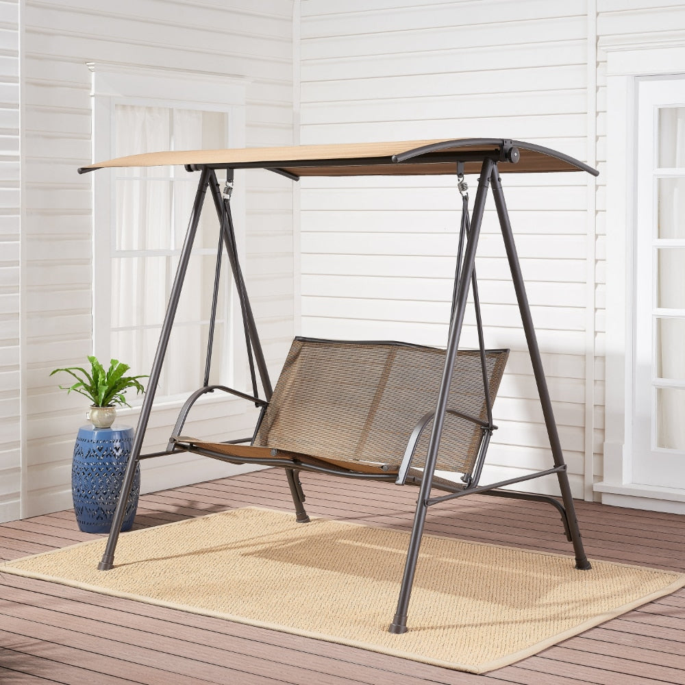 2 Person Canopy Steel Porch Swing