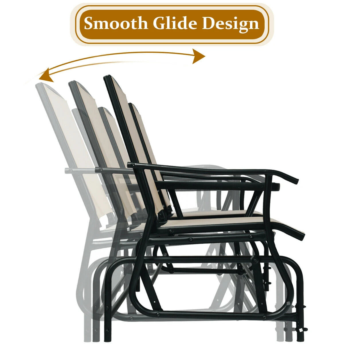 2 Person Outdoor Patio Double Glider Chair