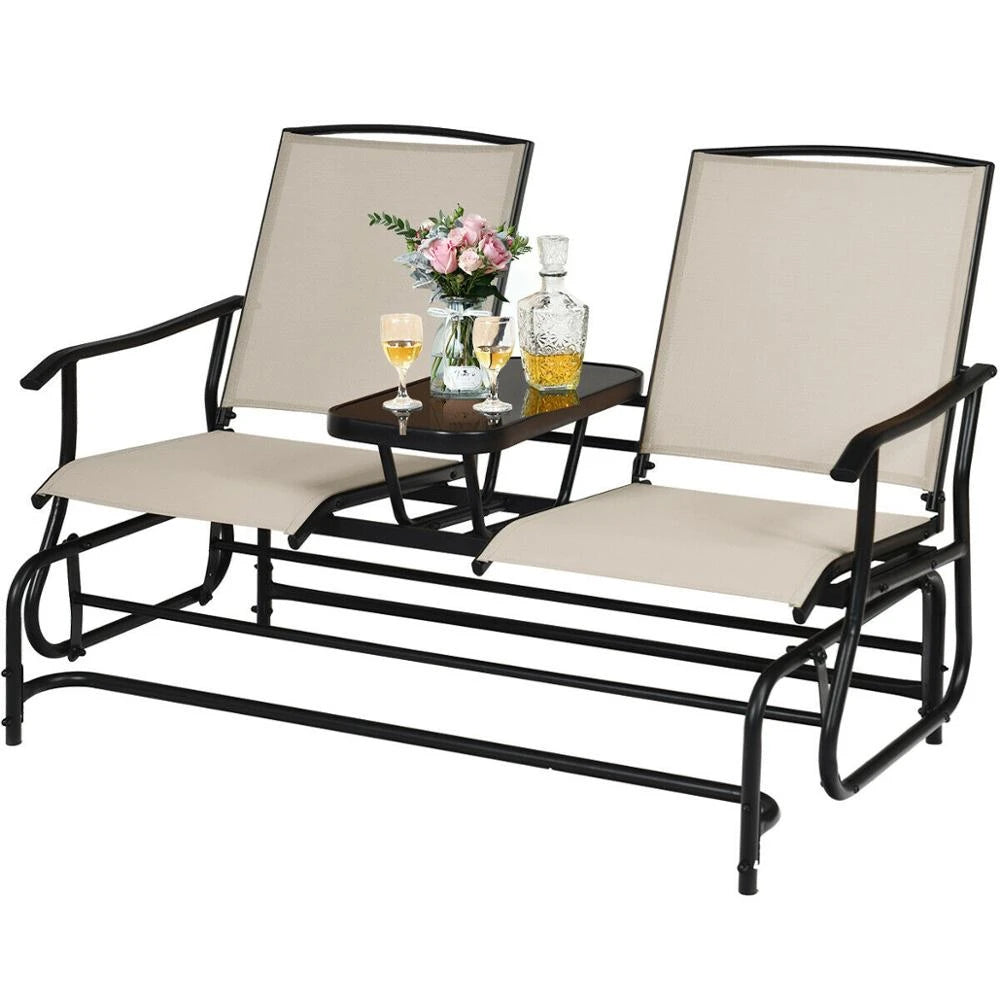 2 Person Outdoor Patio Double Glider Chair
