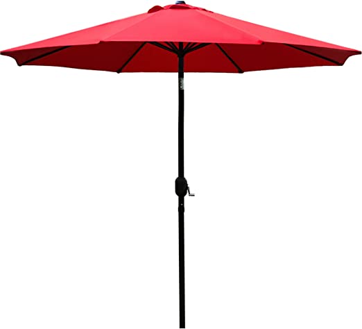 Sunnyglade 9 Inch Patio Umbrella Outdoor Table Umbrella with 8 Sturdy Ribs