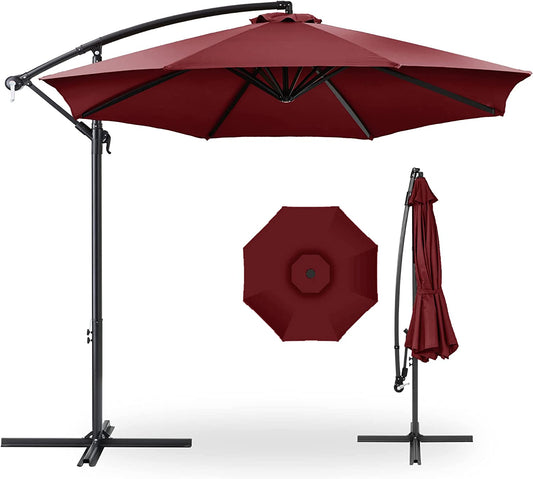 Best Choice Products 10ft Offset Hanging Market Patio Umbrella, Easy Tilt Adjustment
