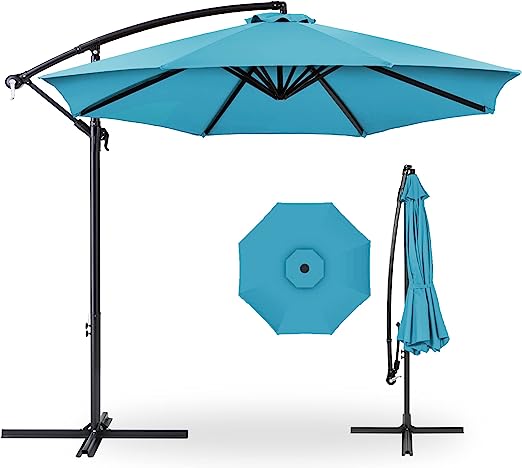 Best Choice Products 10ft Offset Hanging Market Patio Umbrella, Easy Tilt Adjustment