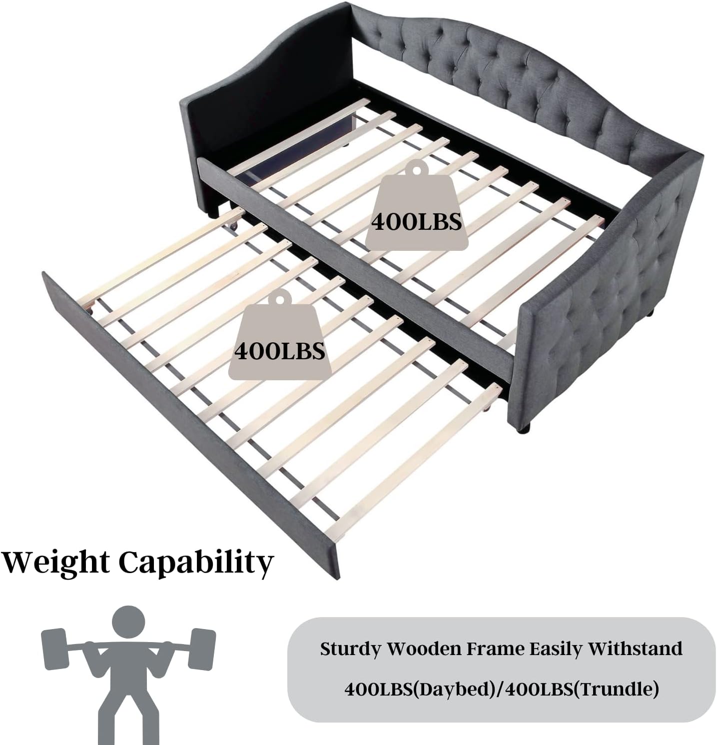 Twin Day Bed with Twin Size Trundle