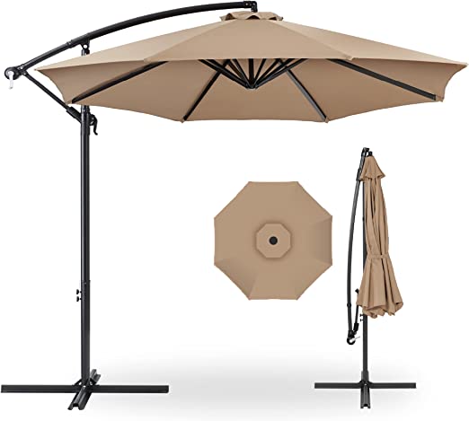 Best Choice Products 10ft Offset Hanging Market Patio Umbrella, Easy Tilt Adjustment