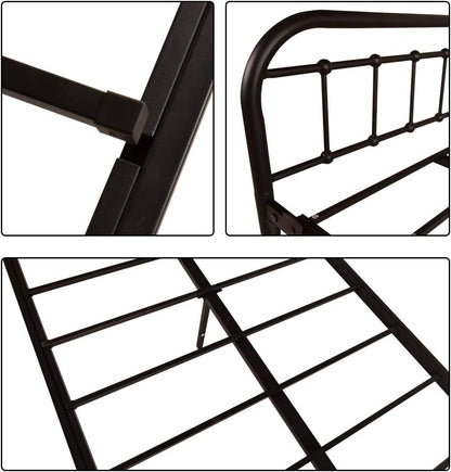 Daybed Frame Heavy Duty Metal Slats Sofa Bed Platform Mattress Foundation Twin Day Bed Black Sanded Color