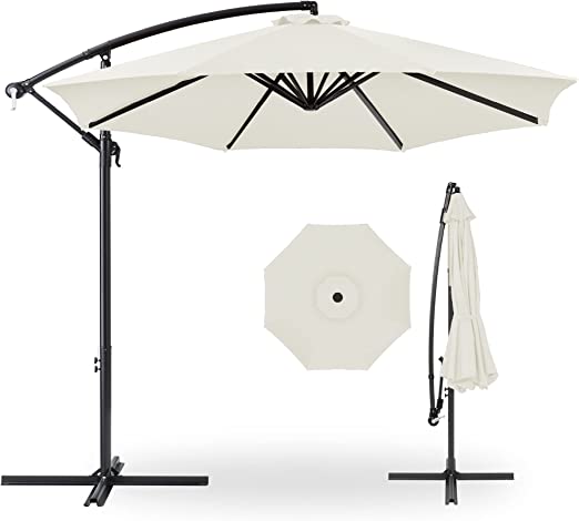 Best Choice Products 10ft Offset Hanging Market Patio Umbrella, Easy Tilt Adjustment