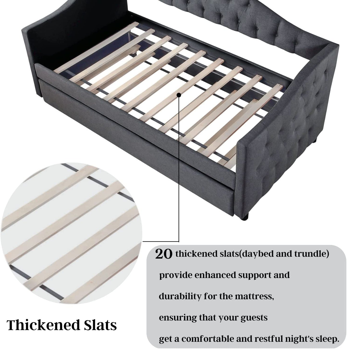 Twin Day Bed with Twin Size Trundle
