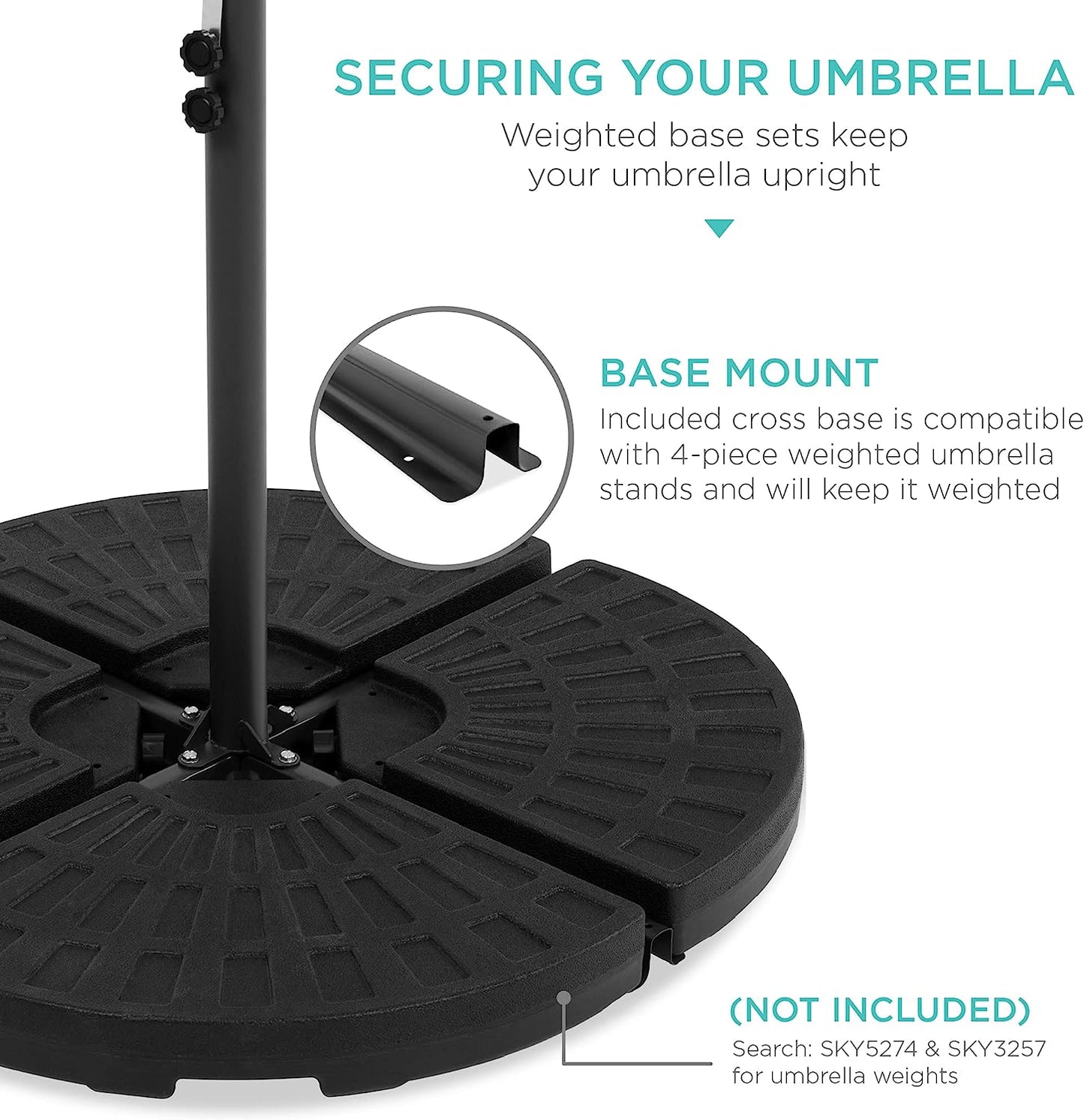 Best Choice Products 10ft Offset Hanging Market Patio Umbrella, Easy Tilt Adjustment