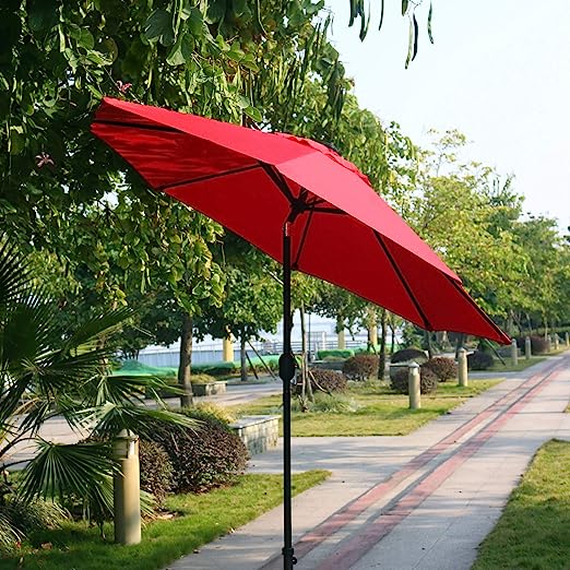 Sunnyglade 9 Inch Patio Umbrella Outdoor Table Umbrella with 8 Sturdy Ribs