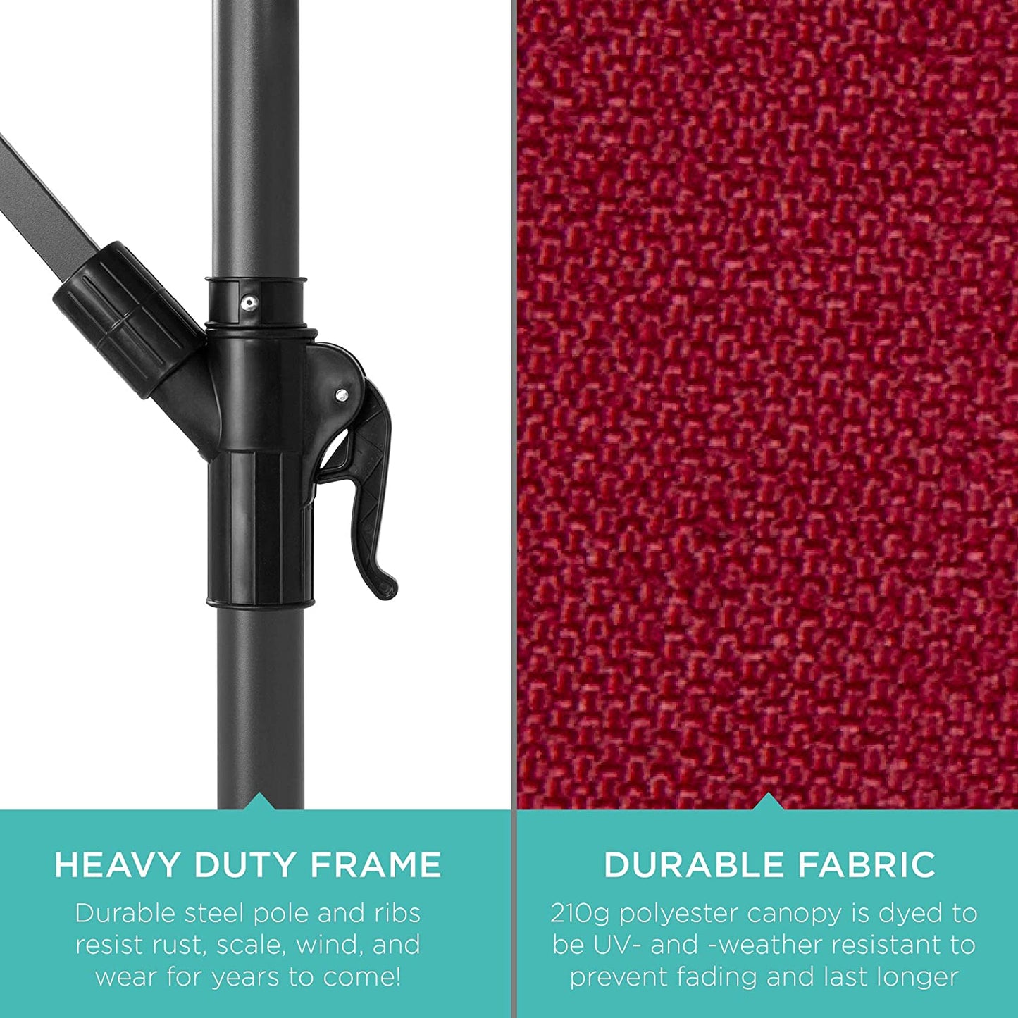 Best Choice Products 10ft Offset Hanging Market Patio Umbrella, Easy Tilt Adjustment