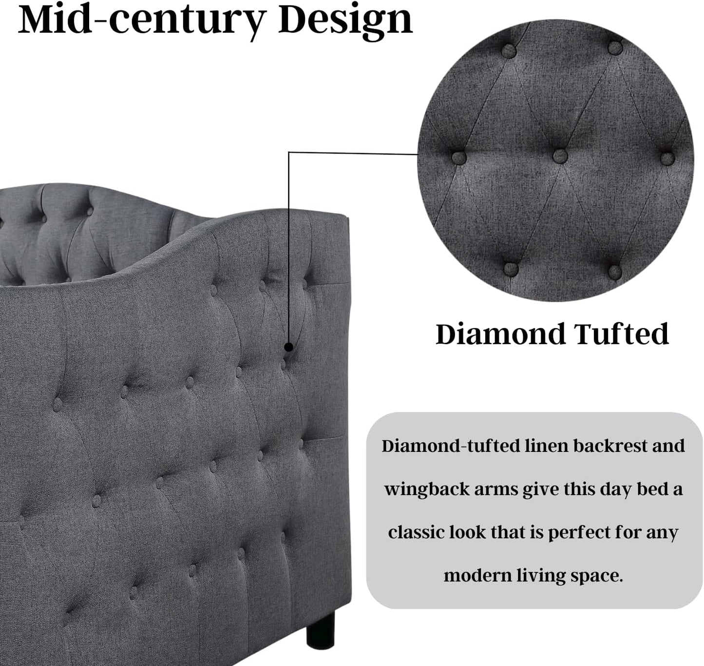 Twin Day Bed with Twin Size Trundle