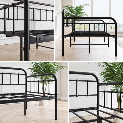 Metal Daybed Frame Twin Size with Steel Slats Platform Furniture,Black