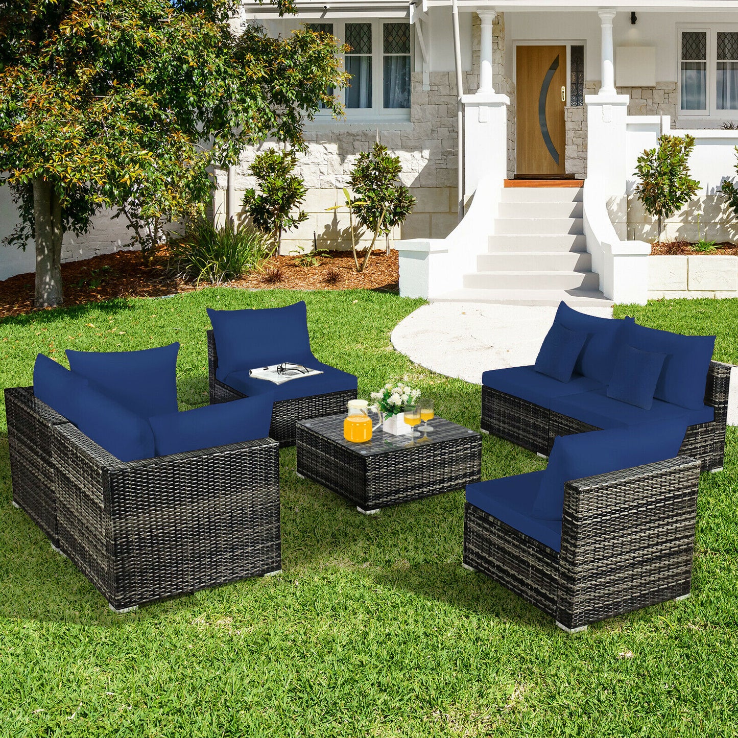 7PCS Patio Rattan Furniture Set