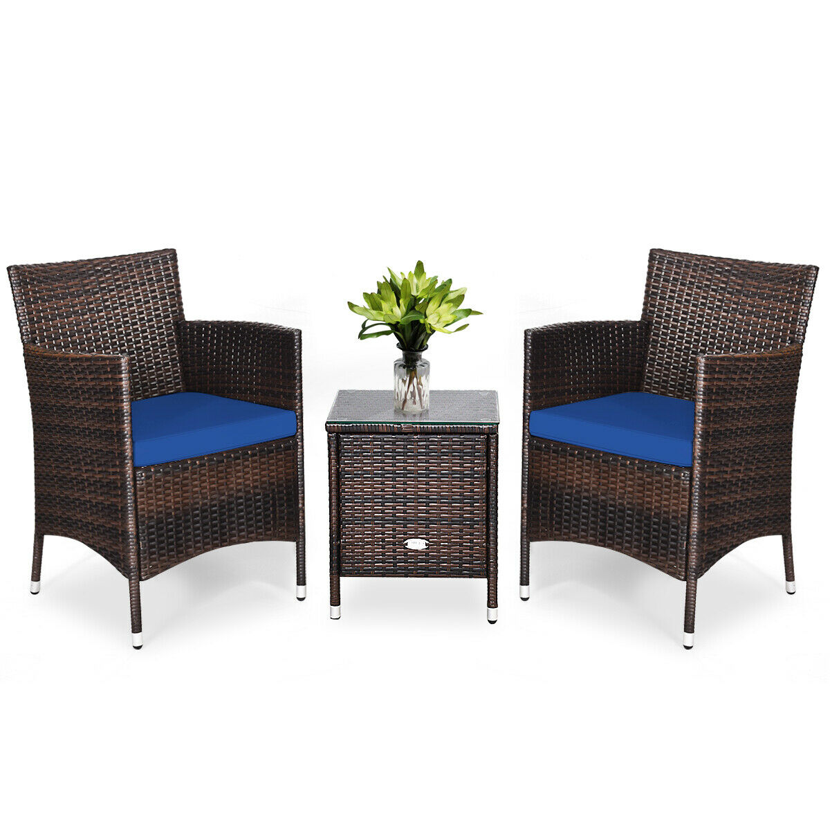 3 PCS PE Rattan Wicker Furniture Sets