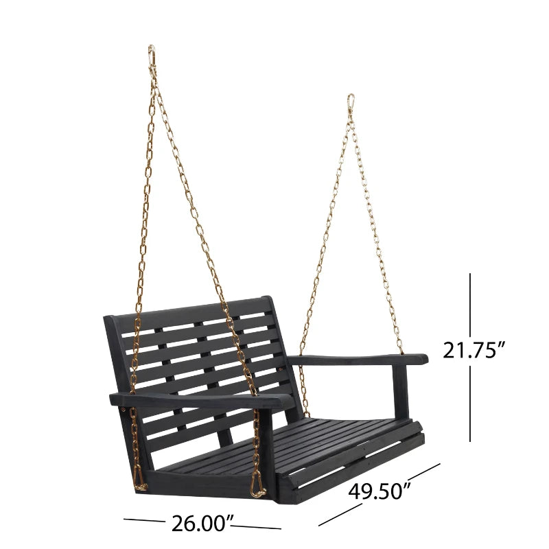 Noble House Ace Hanging Acacia wood Porch Swing