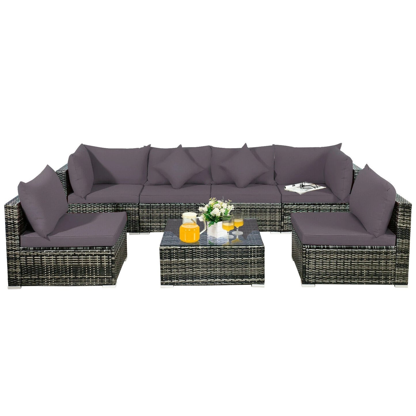 7PCS Patio Rattan Furniture Set