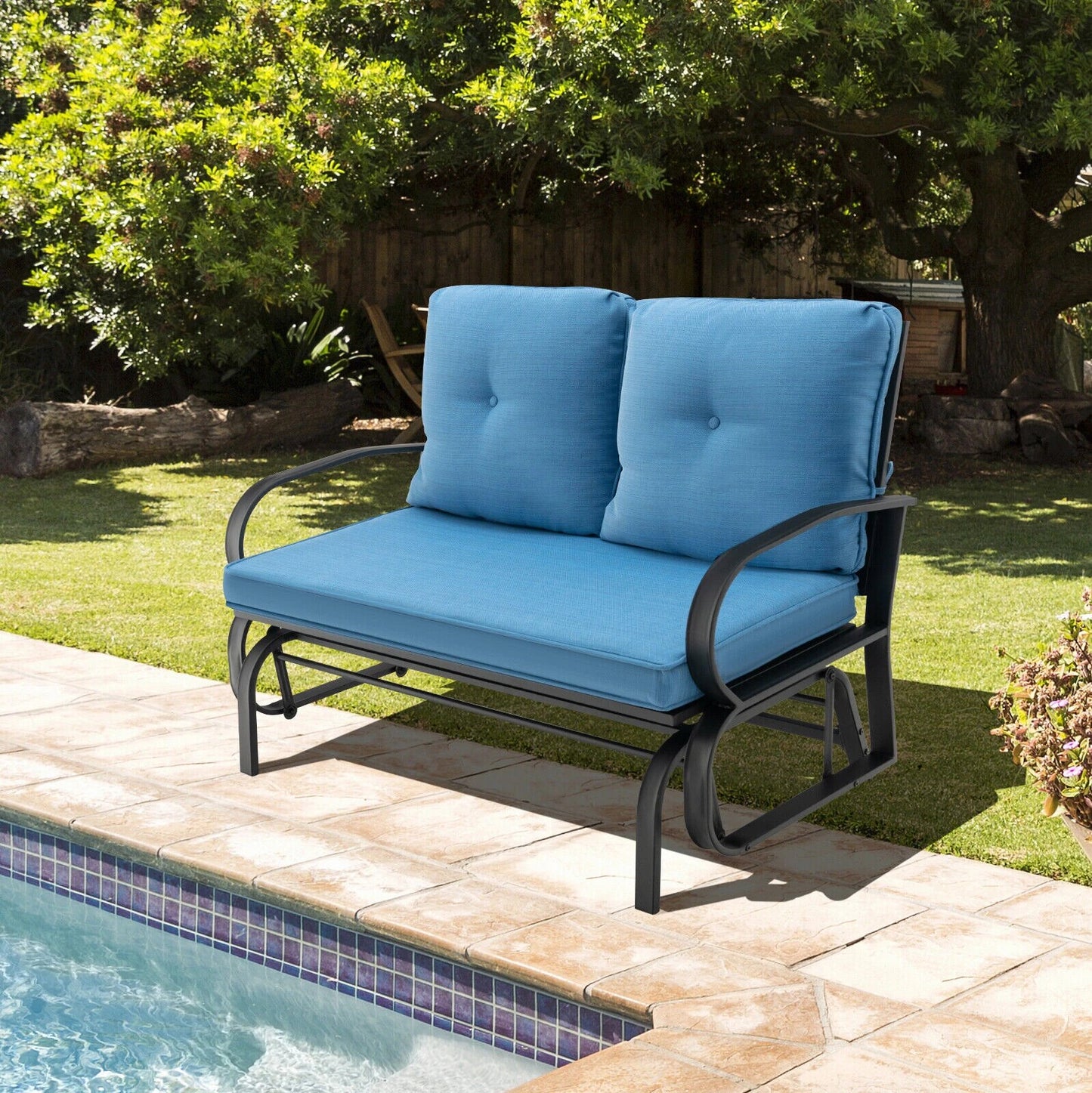 2-Person Glider Bench Rocking Loveseat