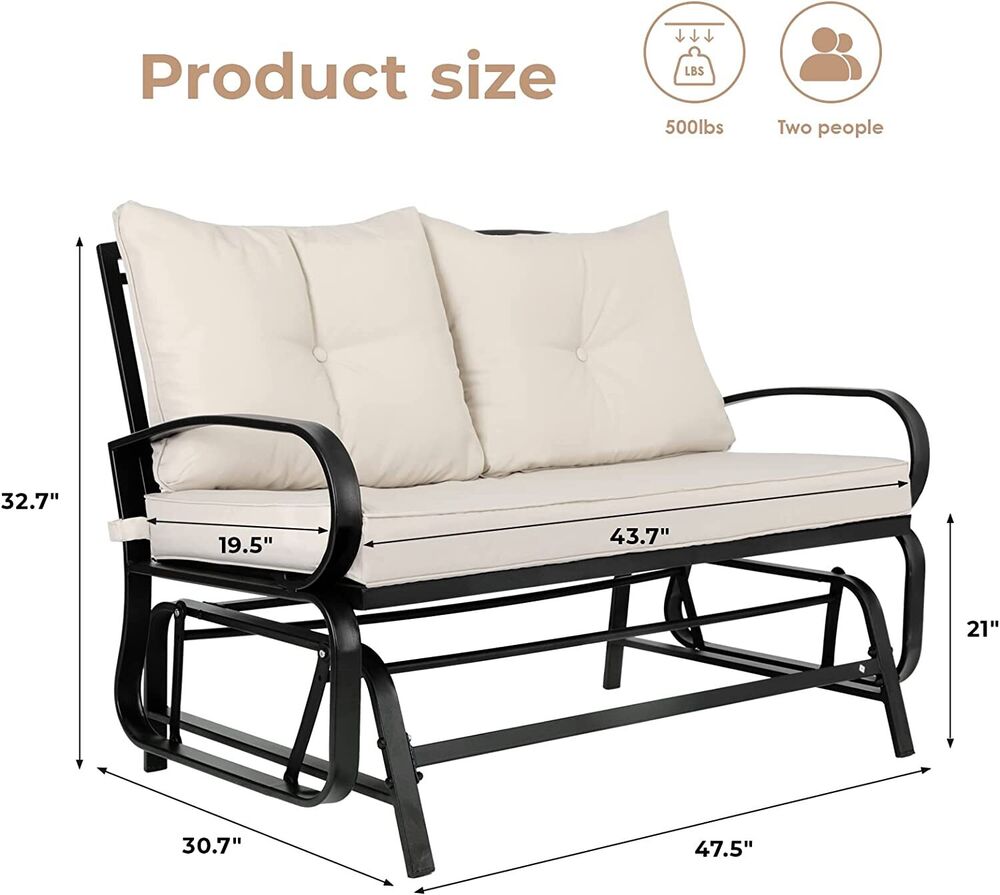Outdoor Glider Double Rocking Patio Chair