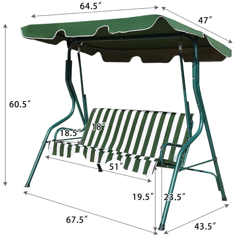 3 Person Outdoor Canopy Steel Porch