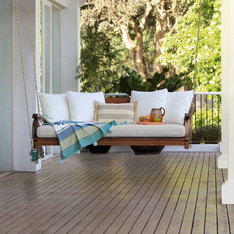 Wrenn Mahogany Solid Wood Porch Swing