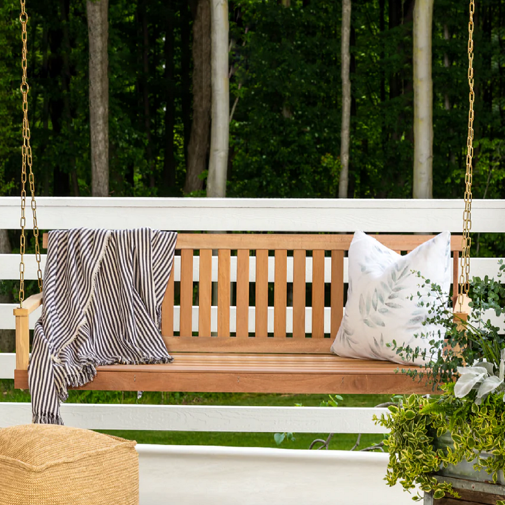 Amish Style Hardwood Porch Swing with Chains