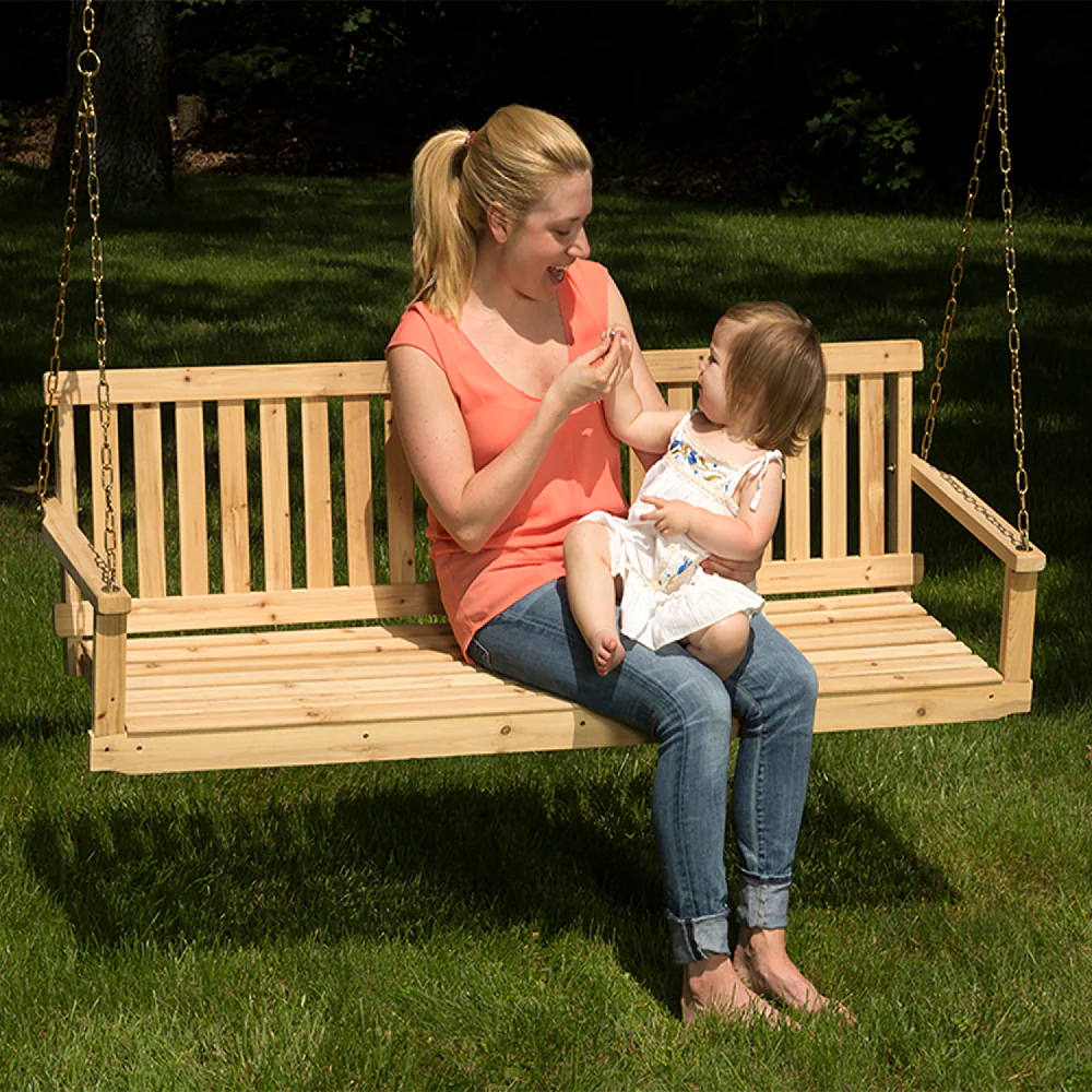 Amish Style Hardwood Porch Swing with Chains