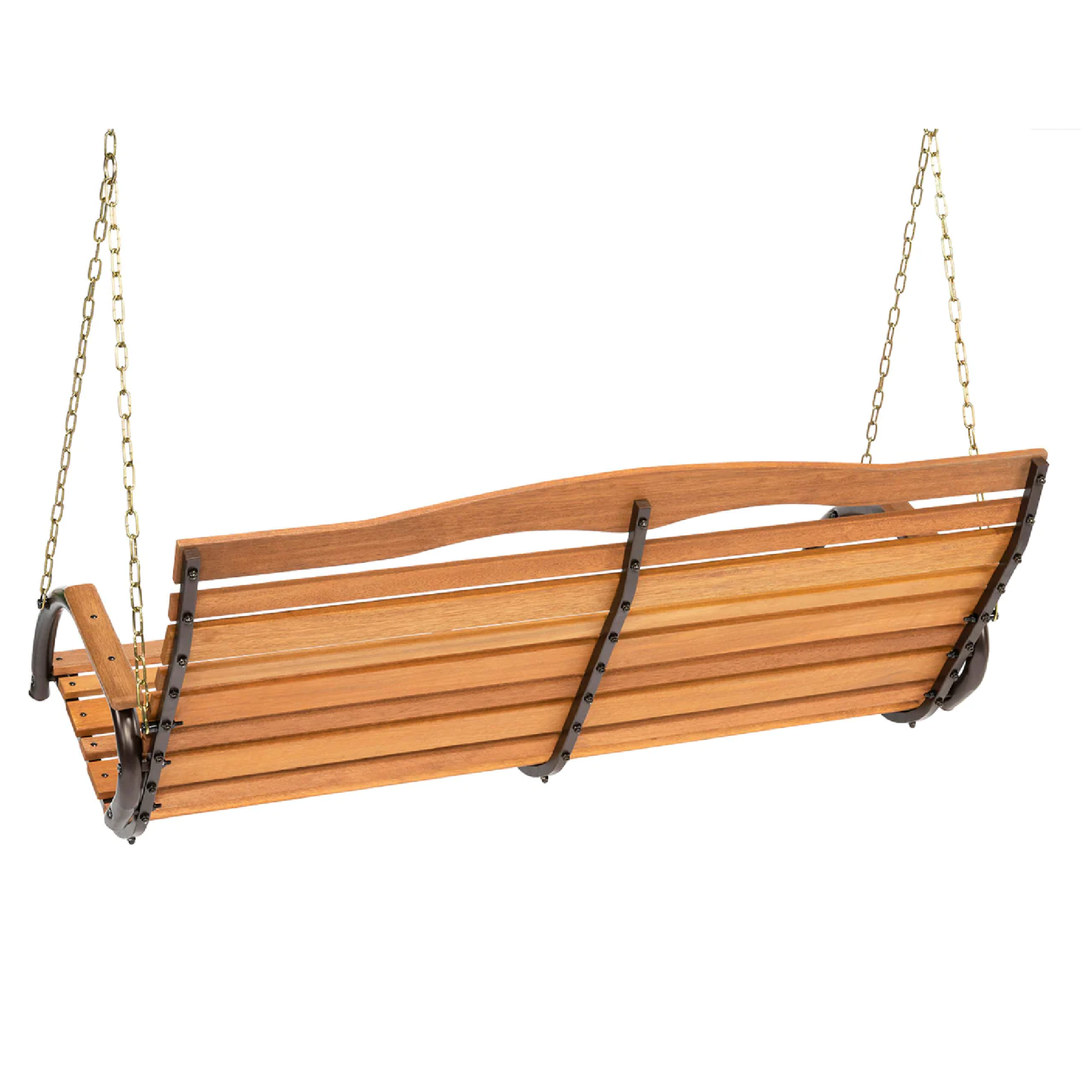 Hardwood High Back Porch Swing with Chains