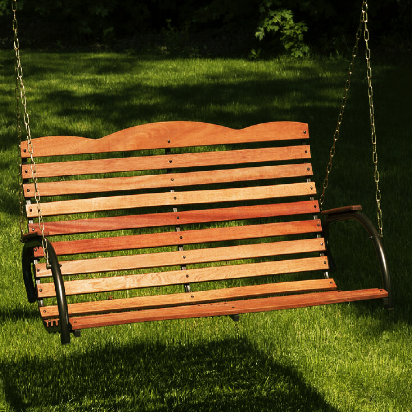 Hardwood High Back Porch Swing with Chains