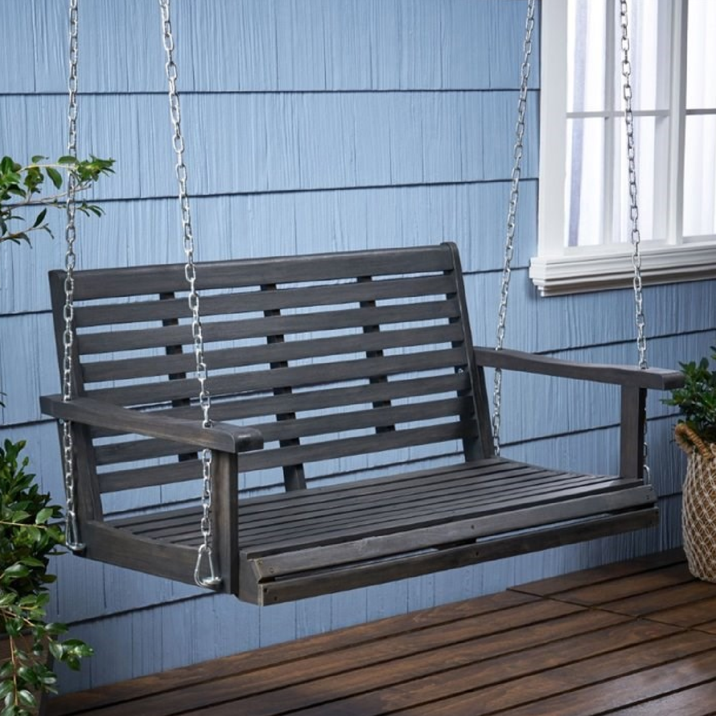 Noble House Ace Hanging Acacia wood Porch Swing