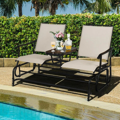 2 Person Outdoor Patio Double Glider Chair