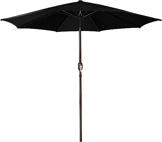 blissun patio umbrella umbrella with push button tilt and crank Blissun Outdoor Market Patio Umbrella with Push Button Tilt and Crank, 8 Ribs