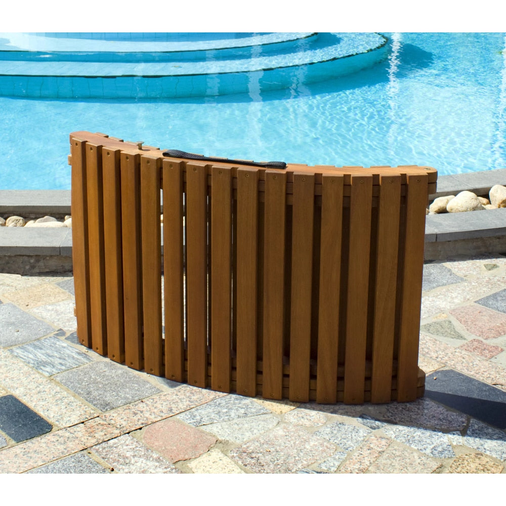 Solid Wooden Indoor and Outdoor Curved Folding Lounger