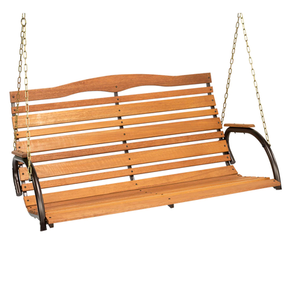 Hardwood High Back Porch Swing with Chains